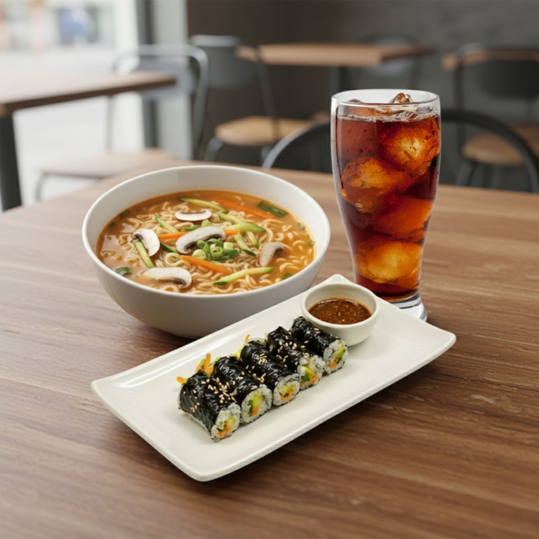 Ramen Veg Mini Gimbap Combo
