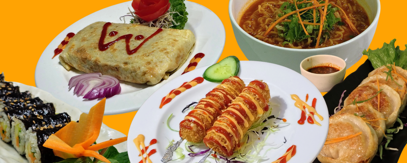 korean-street-food-cheese-corn-dog-ramen-omelette-rice-gimbap-kimchi-mandu-wang-house-cafe