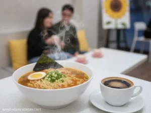 korean-street-cafes-ramen-bowl-with-hot-black-coffee-wang-house-korean-cafe