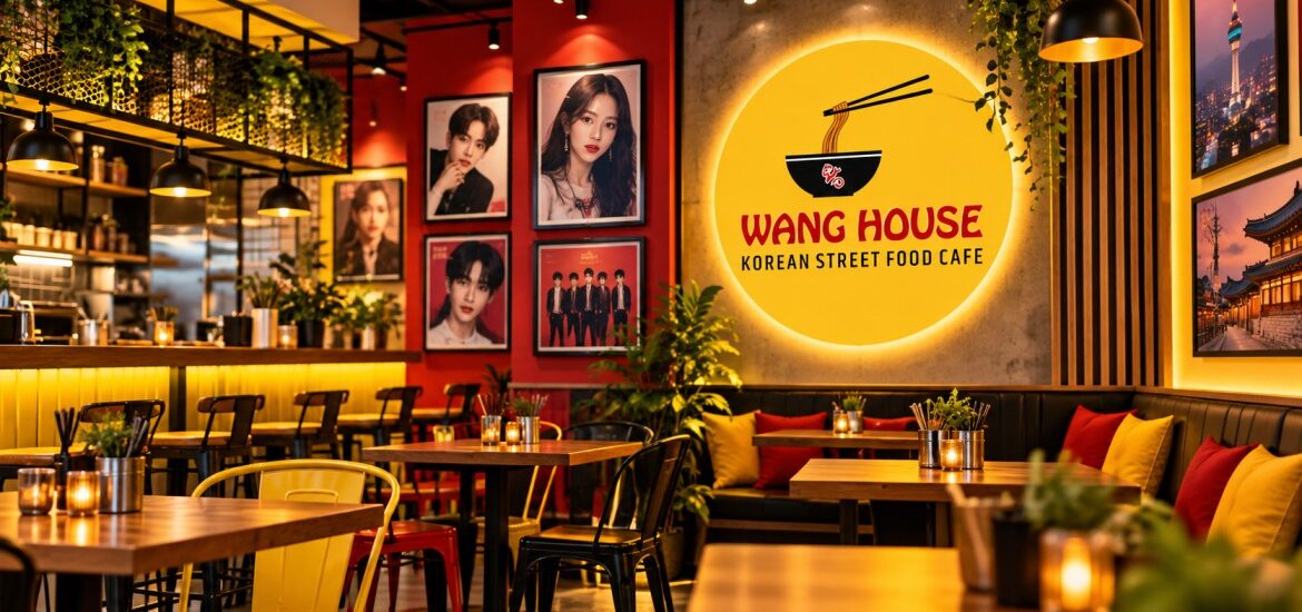 K-pop fan events India at Wang House Korean café featuring K-pop-inspired décor and a vibrant Korean street food café atmosphere