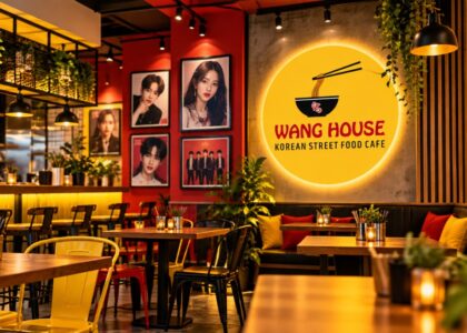 K-pop fan events India at Wang House Korean café featuring K-pop-inspired décor and a vibrant Korean street food café atmosphere